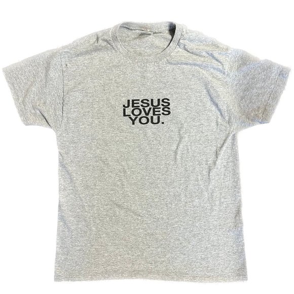 Jesus Loves You Other - Jesus Loves You Gray Logo Tee Size L